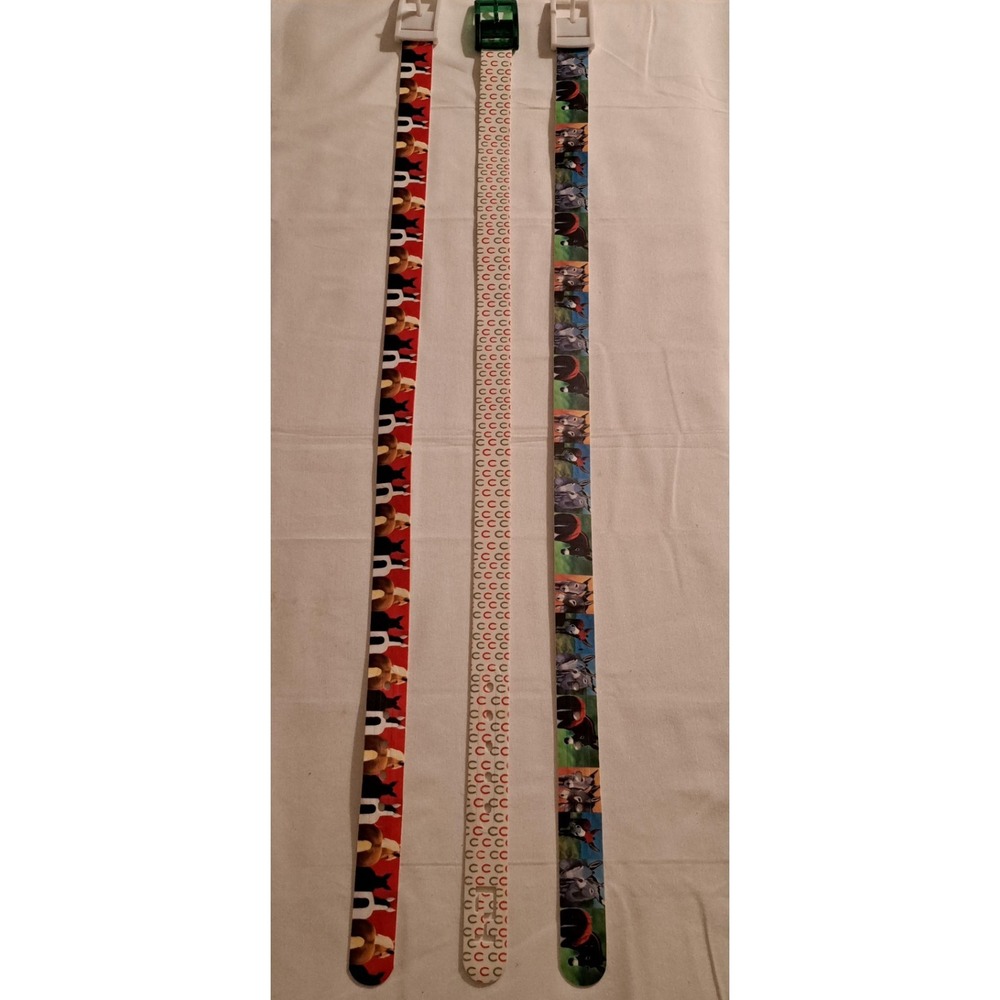Novelty Belt Set 3 Plastic Buckle Horses and  Horseshoe Patterns‎ - Picture 2 of 15